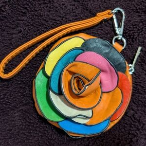 Multicolor Floral Wristlet Clutch